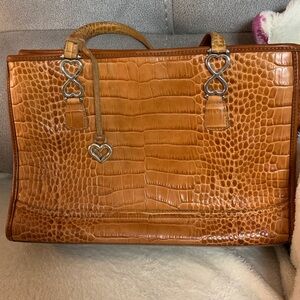 Brighton Crocodile Pattern Tan Shoulder Bag